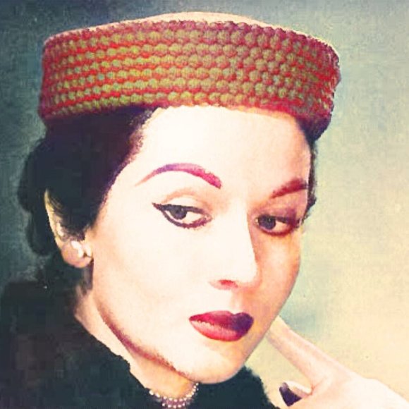 1950s Pillbox Hat Jackie Kennedy Pattern Women Crochet Hat - Picture 2 of 4